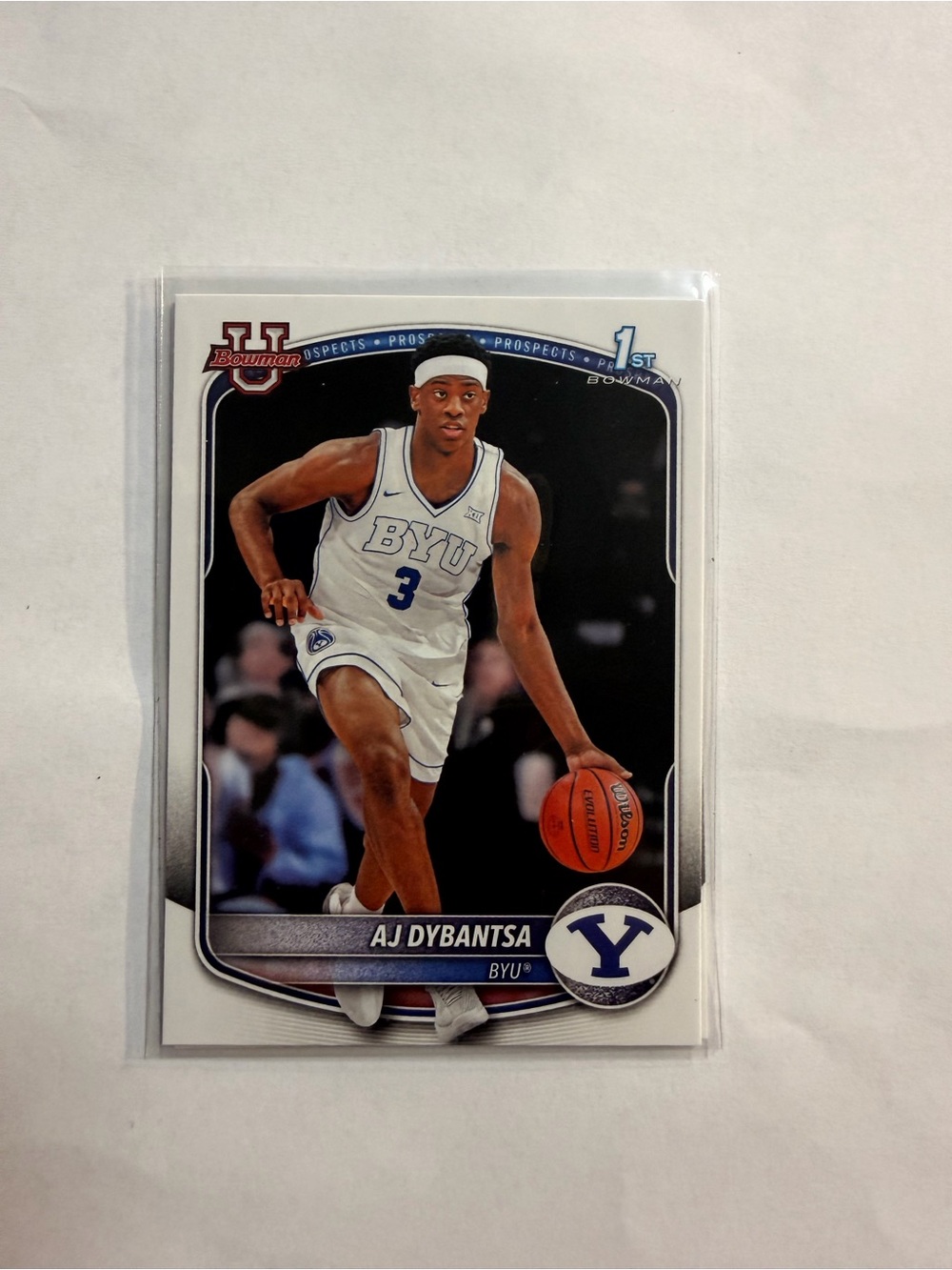 AJ Dybantsa BYU Basketball Card - White/Blue 1st Topps Bowman